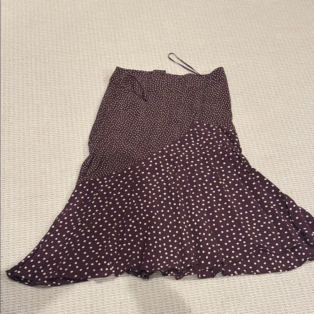 Asymmetrical Polka Dot Skirt in Black and White